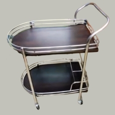 3 Rack Kitchen Trolly (Black) (Bullet Shape)