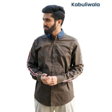 Classic Archive Beige Sleeve Shirt with Black & Red Tartan Checks
