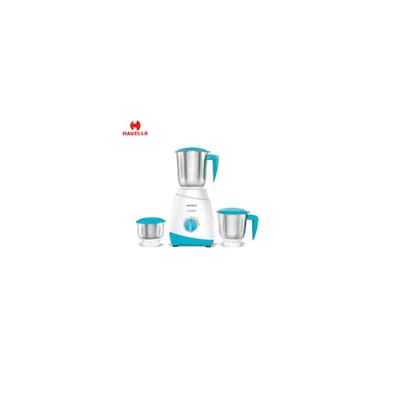 Havells ASPRO 600W Mixer Grinder 3 SS Jars Blue