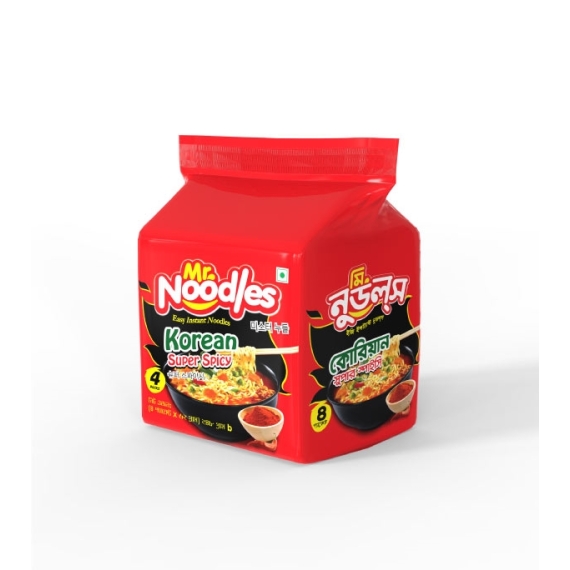 Mr. Noodles Korean Super Spicy(62gX4pcs)Famly Pk